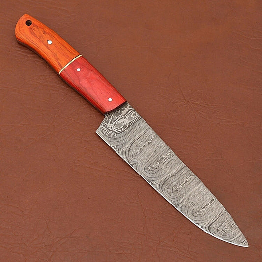 Premium Custom Handmade Damascus Steel Chef Knife | 12" Kitchen Knife with Wood Handle