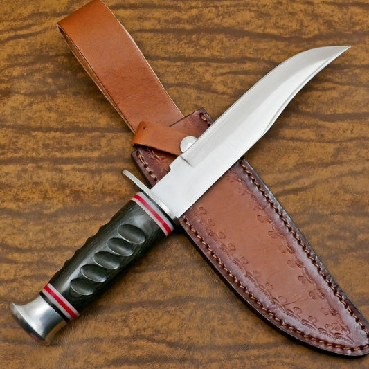 Custom Handmade 12 Inch D2 Steel Hunting Bowie Outdoor Knife – Full Tang Survival Blade