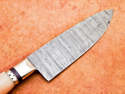 12" Professional Handmade Damascus Steel Chef Knife with Camel Bone Handle