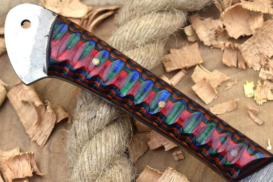 Custom Handmade Forged Damascus Steel Kitchen Chef Knife – Multi Dollar Sheet Handle