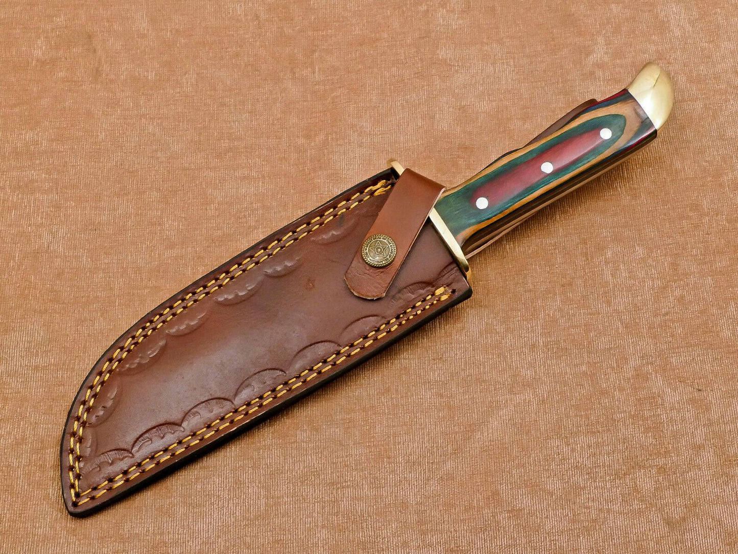 Handcrafted 12" D2 Drop Point Full Tang Bowie Hunting Knife with Sheath