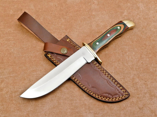 Handcrafted 12" D2 Drop Point Full Tang Bowie Hunting Knife with Sheath
