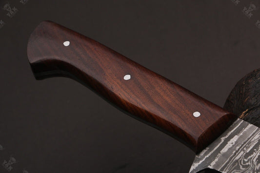 16" Custom Hand Forged Fire Damascus Steel Brisket & Chef Knife – Handmade Kitchen Knife