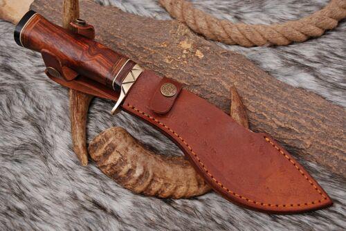 12" Handmade Damascus Kukri Hunting Knife | Leather Sheath
