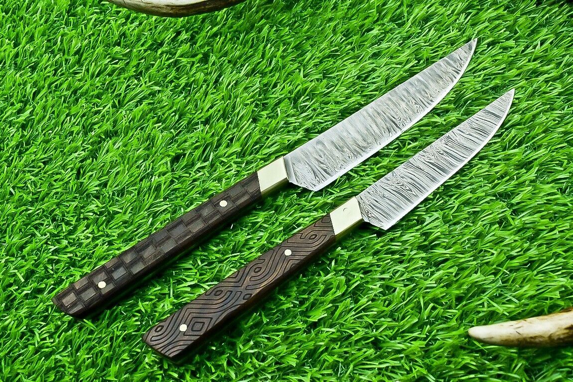 2 PCS Hand Forged Damascus Steel Fillet Knives – Chef Knife Set