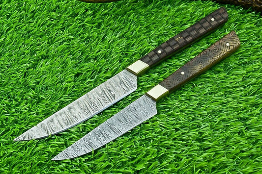 2 PCS Hand Forged Damascus Steel Fillet Knives – Chef Knife Set