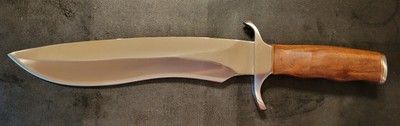 Handmade 17 Inch D2 Steel Hunting Bowie Jungle Knife – Wood Handle with Leather Sheath