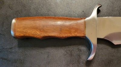 Handmade 17 Inch D2 Steel Hunting Bowie Jungle Knife – Wood Handle with Leather Sheath