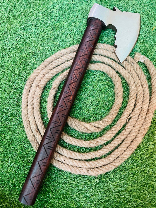 Handcrafted Carbon Steel Viking Tomahawk Axe, Bearded Integral Axe – 24 Inches