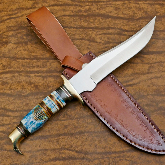 Premium 12 Inch D2 Steel Hunting Bowie Camping Knife – Handmade Full Tang Outdoor Blade