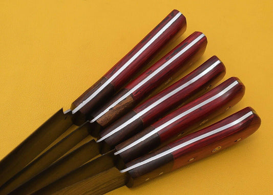 Custom Handmade Damascus Kitchen Chef Knife Set – 256 Layers, Pakka Wood Handle