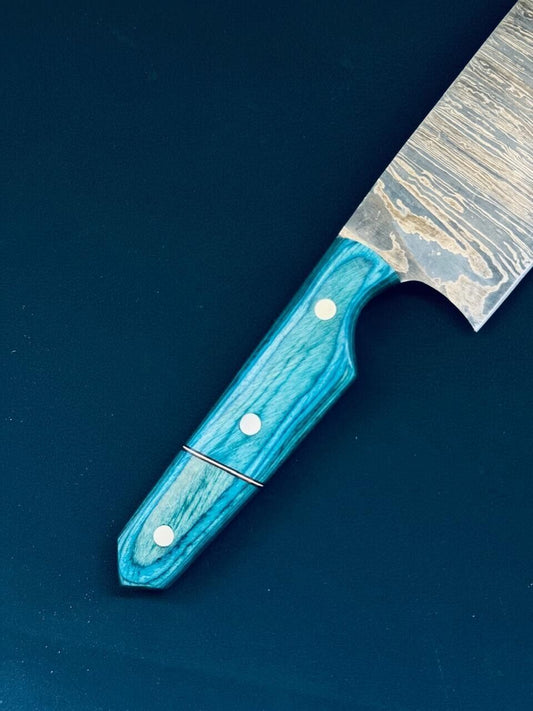 15.5" Handmade Twist Damascus Steel Chef Knife