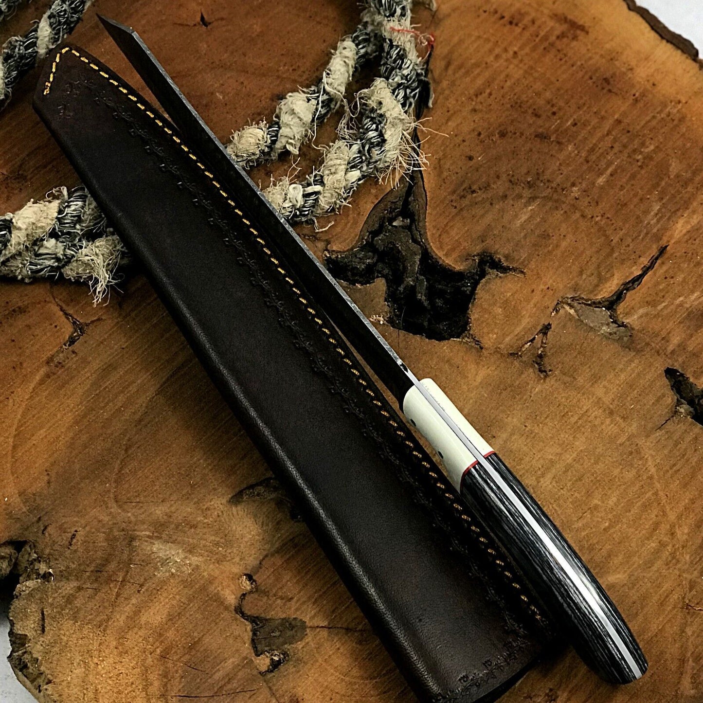 14" Custom Handmade Twist Damascus Steel Brisket Fillet Chef Knife