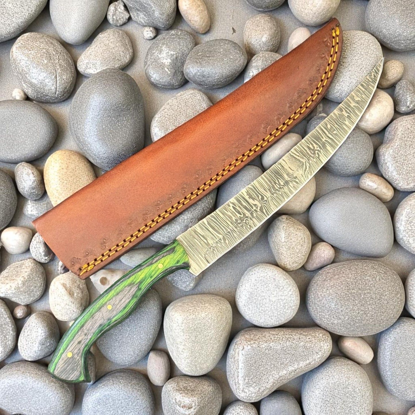 12" Hand Forged Steel Kitchen Knife Best Fillet Knife & Damascus Fillet Knife W/Sheath