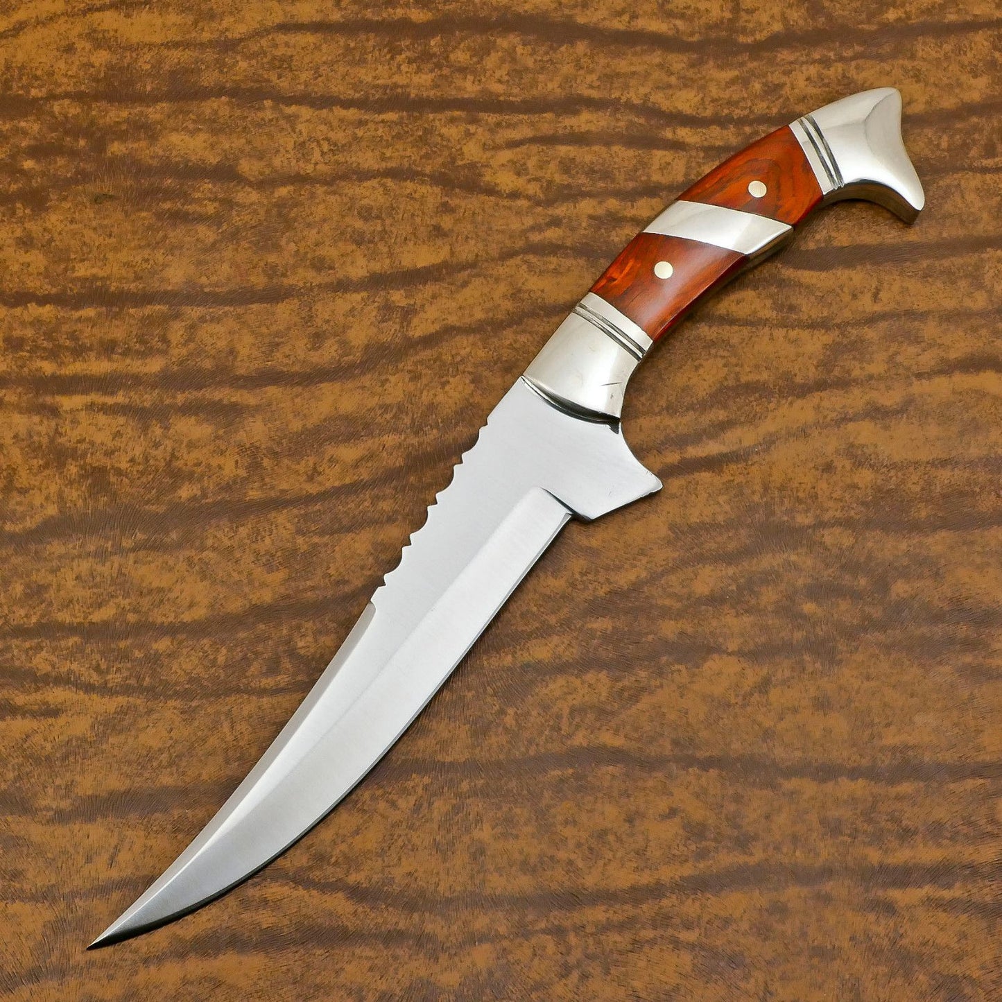 Rugged Expedition D2 Bowie Knife | 12-Inch Full Tang Blade with Pakka Wood Handle