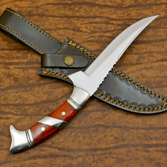 Rugged Expedition D2 Bowie Knife | 12-Inch Full Tang Blade with Pakka Wood Handle