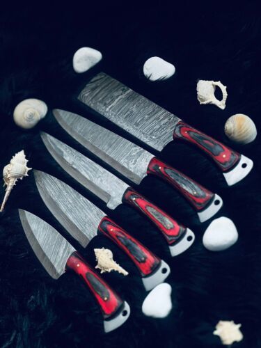 9" to 13" Custom Handmade Damascus Steel Chef Set