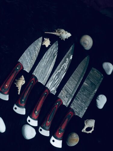 9" to 13" Custom Handmade Damascus Steel Chef Set
