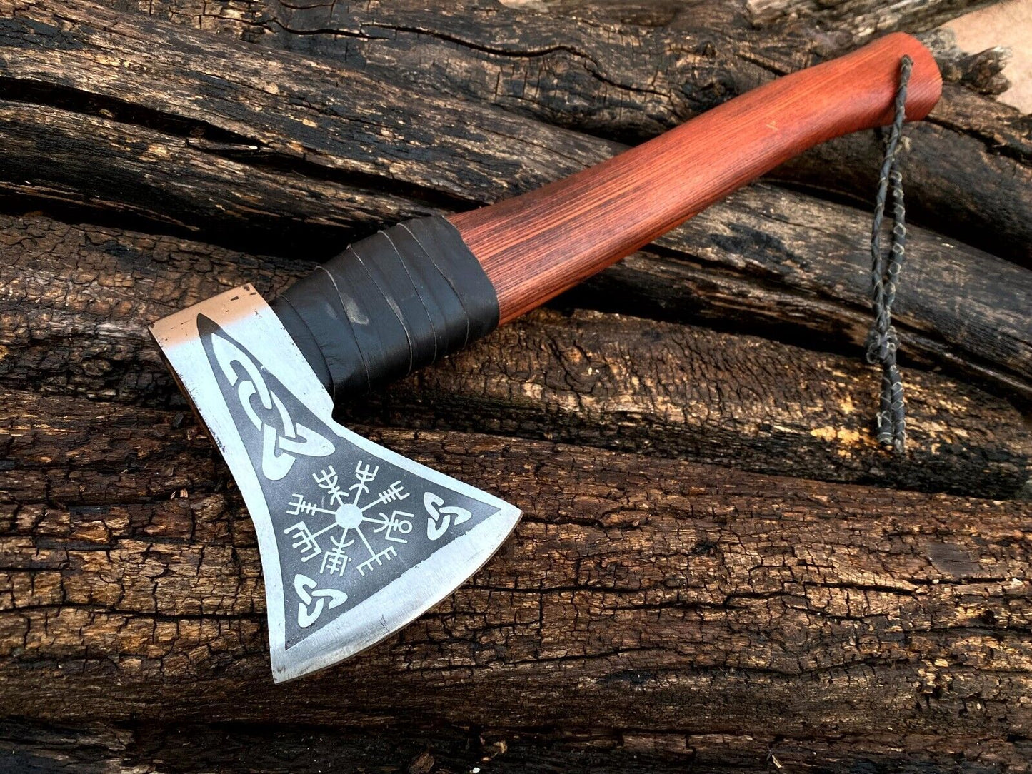 Customized Hand Forged Viking Hatchet High Carbon Steel Axe with Ash Wood Handle