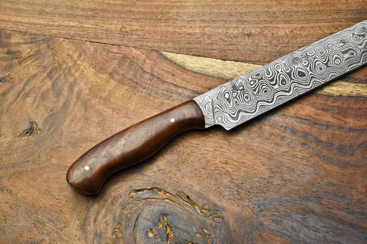Real Damascus Steel Chef Knife – Custom Handmade Full Tang Design