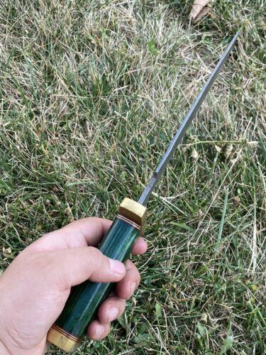 14" Handmade Damascus Steel Bowie Knife | Forged Hunting & Camping Knife