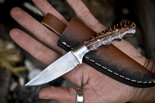 Hot Item 440C Steel Skinner Knife | Hard Wood Handle | Steel Bolster | EDC Closeout