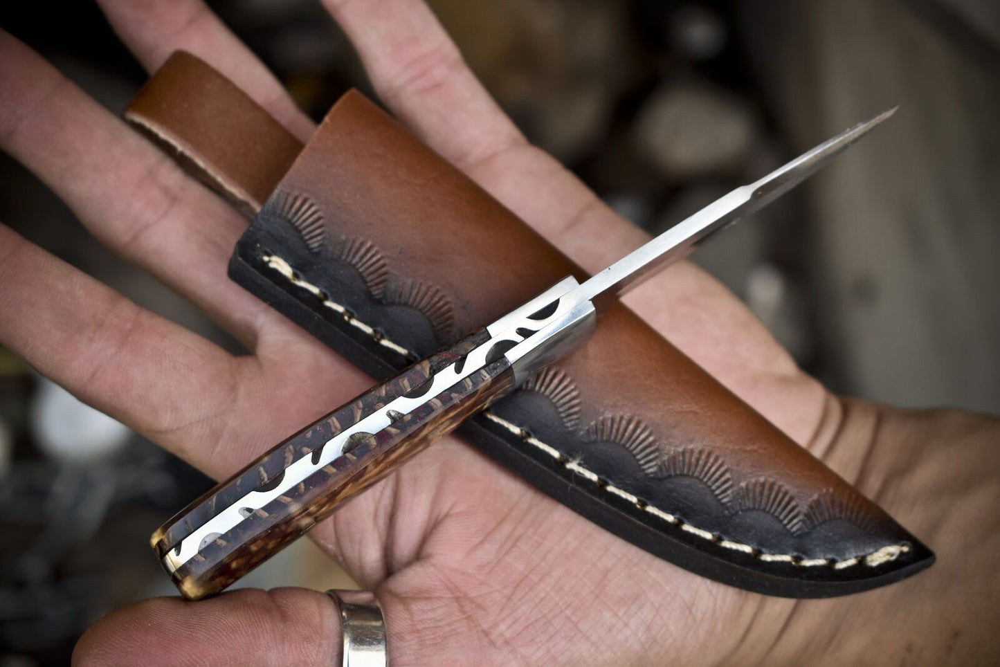 Hot Item 440C Steel Skinner Knife | Hard Wood Handle | Steel Bolster | EDC Closeout
