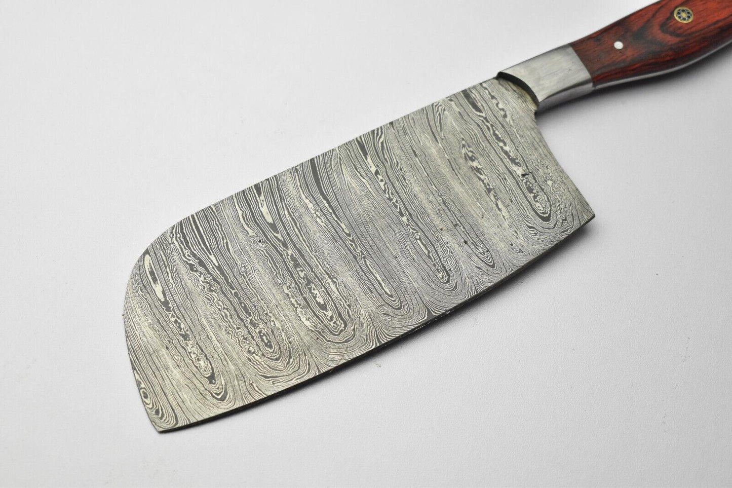 Hand Made Damascus Steel Blade Chef Kitchen Full Tang Chopper Knife | Hard Wood