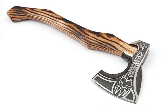 Hand Forged Carbon Steel Viking Tomahawk – Hatchet & Axe with Ash Wood Handle