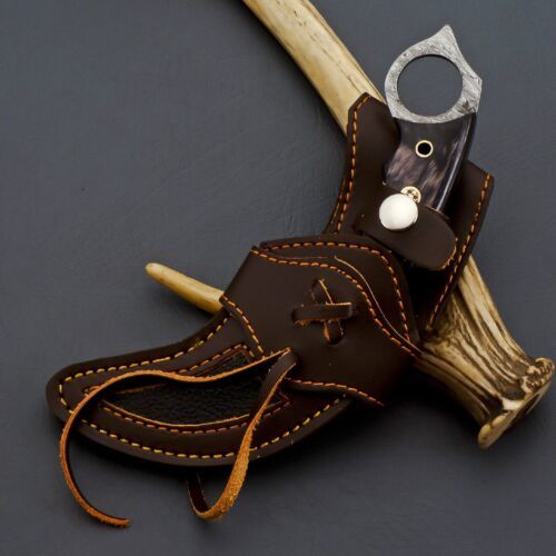 Damascus Karambit Custom Damascus Steel Karambit Knife With Pakkawood Handle