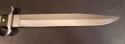 Handmade D2 Steel Hunting Bowie Knife | 12" Fixed Blade with Green Micarta Handle & Leather Sheath