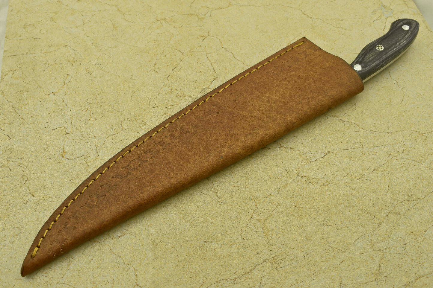 HANDMADE FORGED DAMASCUS STEEL CHEF KITCHEN KNIFE WITH PAKKA WOOD HANDLE