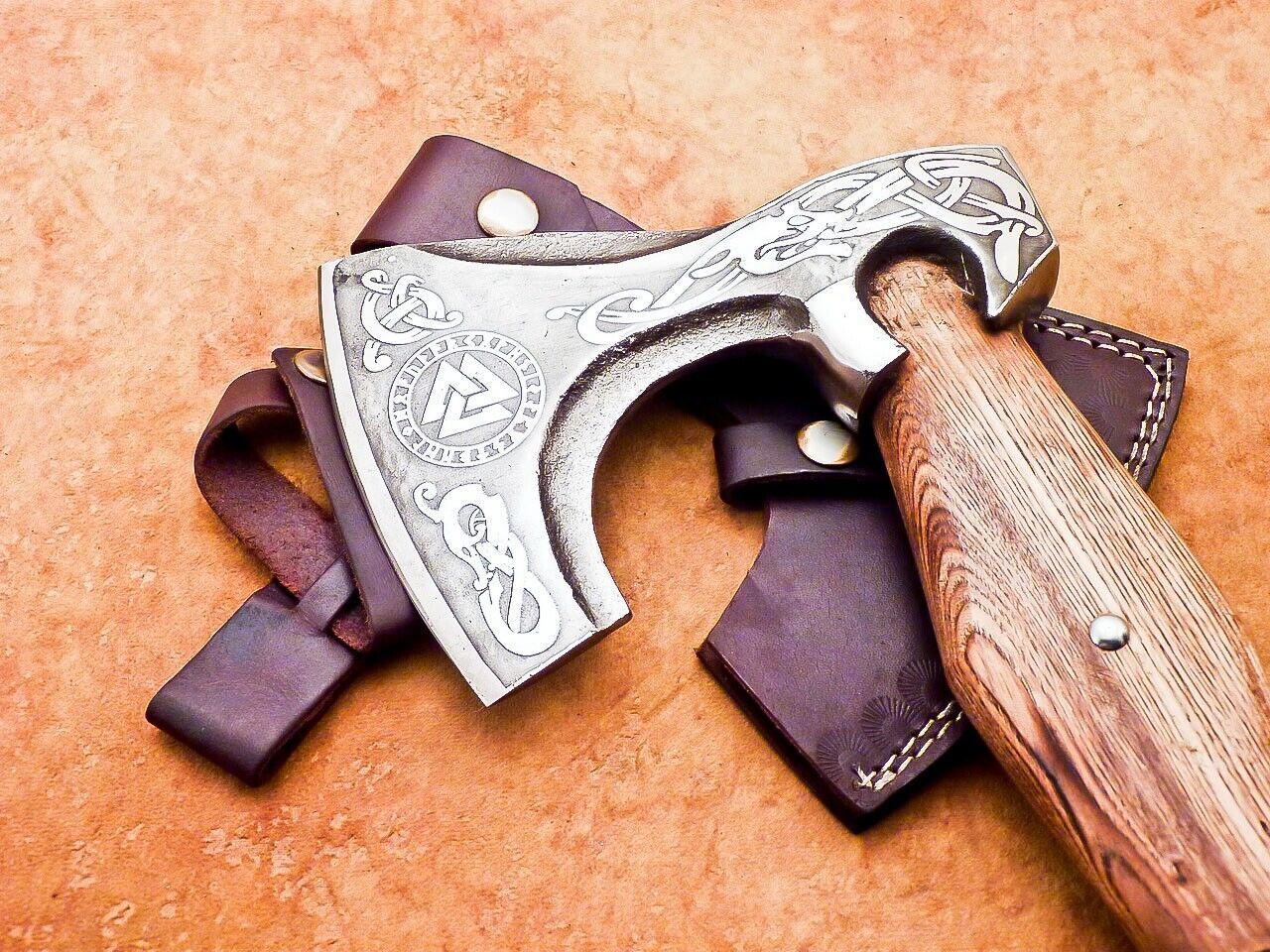 Hand Forged Steel Viking Bearded Camping Hatchet Tomahawk Axe