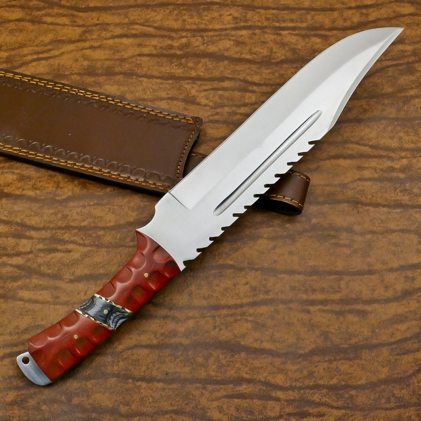 Handmade 12-Inch D2 Steel Full Tang Extra-Large Bowie Hunting & Sport Knife