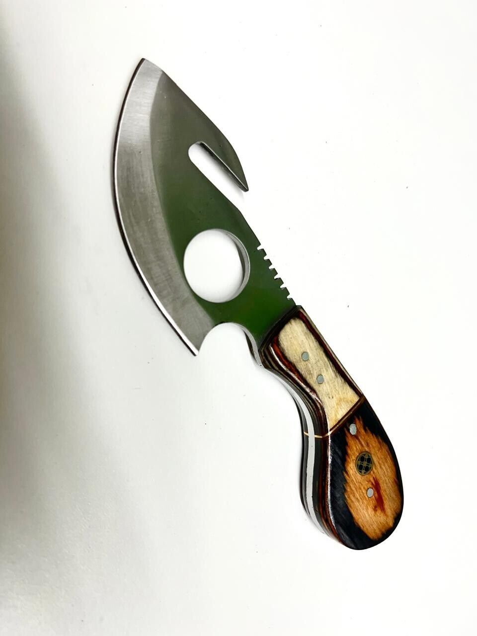 Handmade Skinner Knife – 3.5″ Stainless Steel Drop Point Blade, Wood Handle, Leather Cover