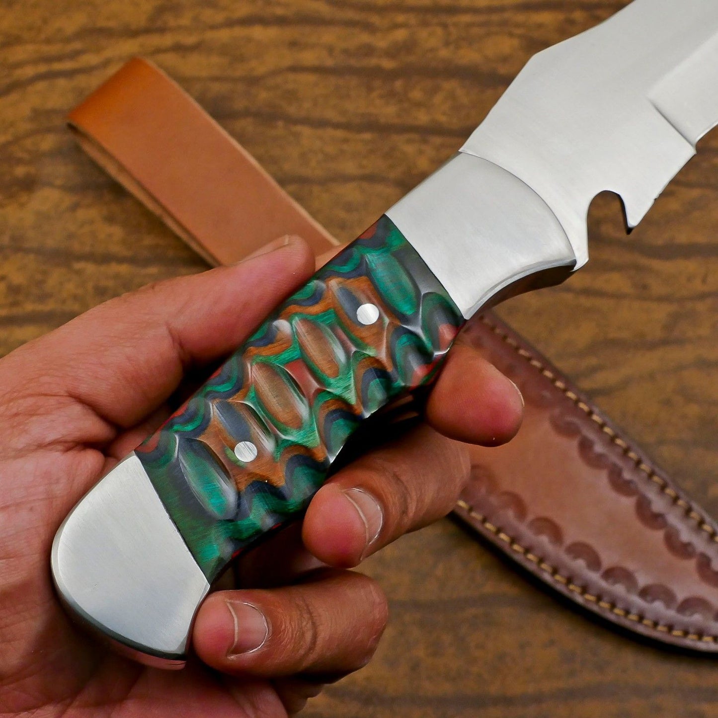 Outlander 12-Inch D2 Steel Full Tang Bowie Hunting & Camping Sport Knife