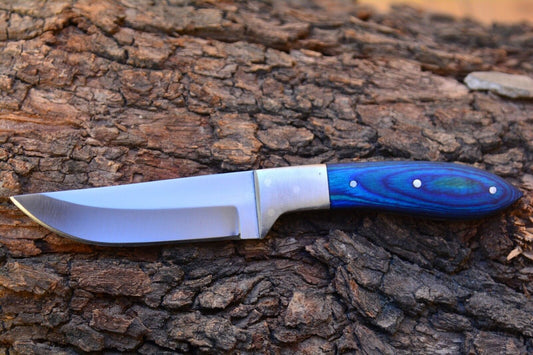 Handmade Stainless Steel Skinner Knife – Survival & Camping Bushcraft Blade with Leather Cover