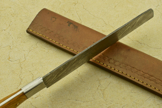 Handmade Forged Damascus Steel Chef Kitchen Knife with Pakka Wood Handle – 13" Professional KnifeCustom Handmade Forged Damascus Steel Chef Kitchen Knife with Pakka Wood Handle – 13" Professional Knife