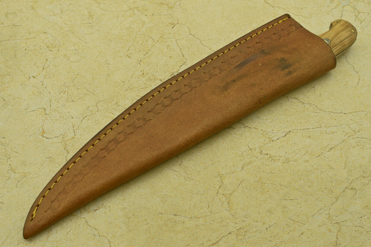 Custom Handmade Forged Damascus Steel Chef Kitchen Knife with Olive & Rose Wood Handle – 12.25"