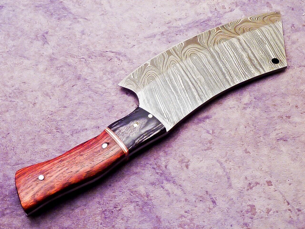 11" Handmade Damascus Steel Chopper Cleaver Knife with Hard Wood Handle