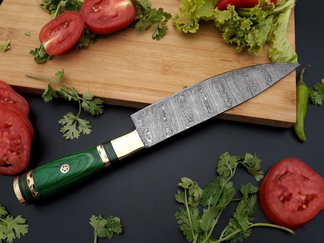 Handmade Damascus Chef Knife – 512 Layer Pattern Welded Steel