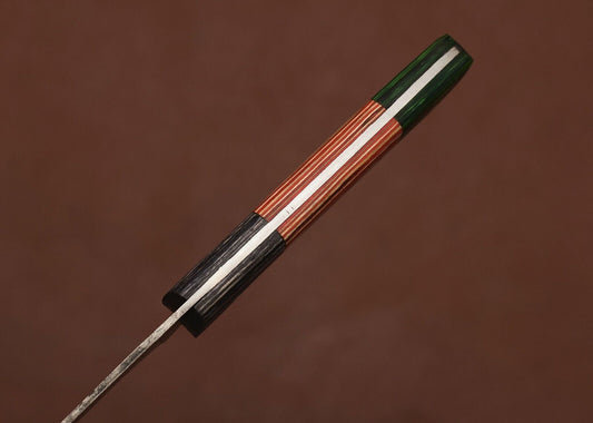 Handmade Damascus Steel Chef & Fillet Knife 8" Blade Pakka Wood Handle