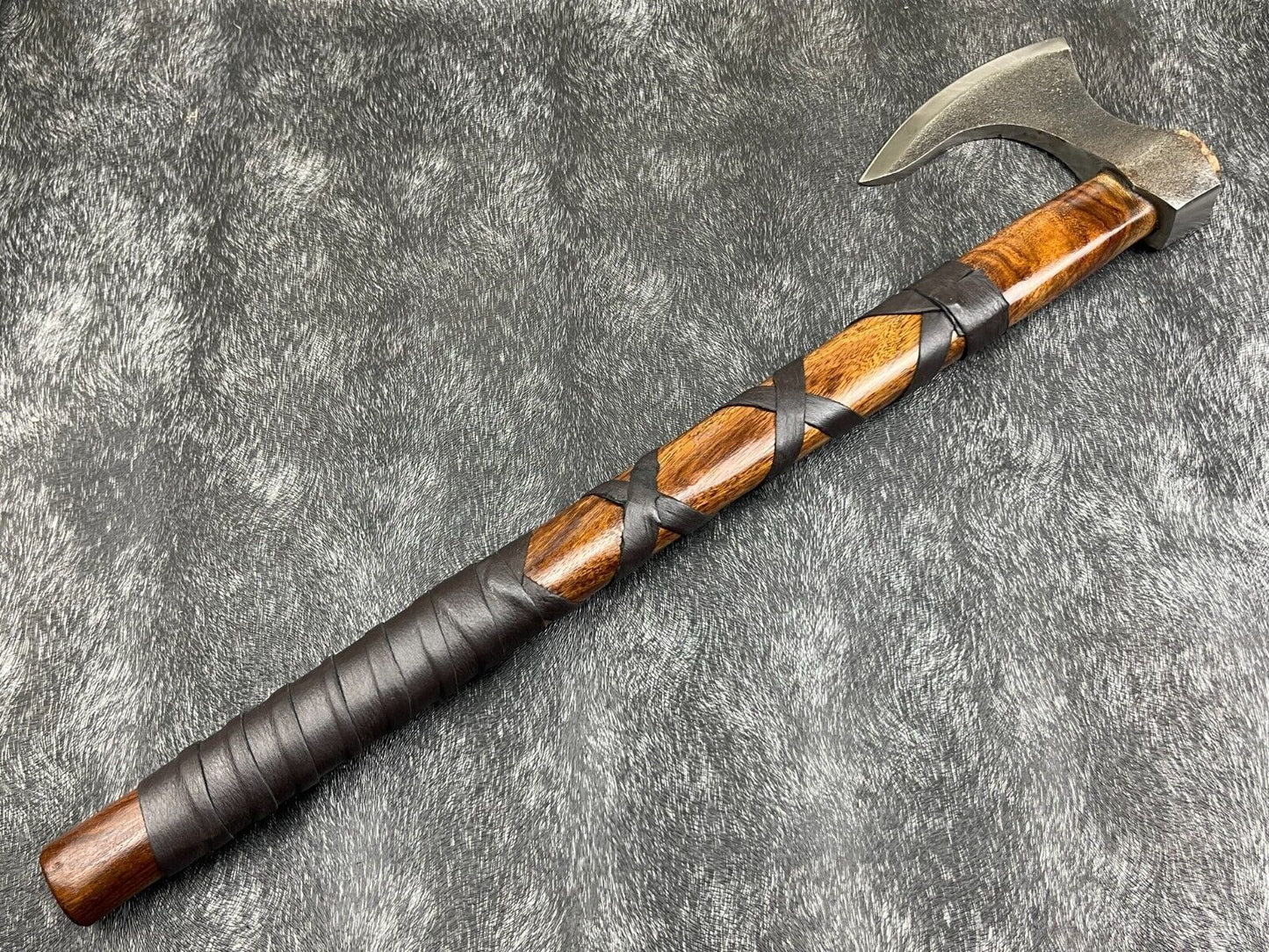 Handmade Carbon Steel Viking Tomahawk Axe | 22" Camping & Hunting Axe with Leather Sheath