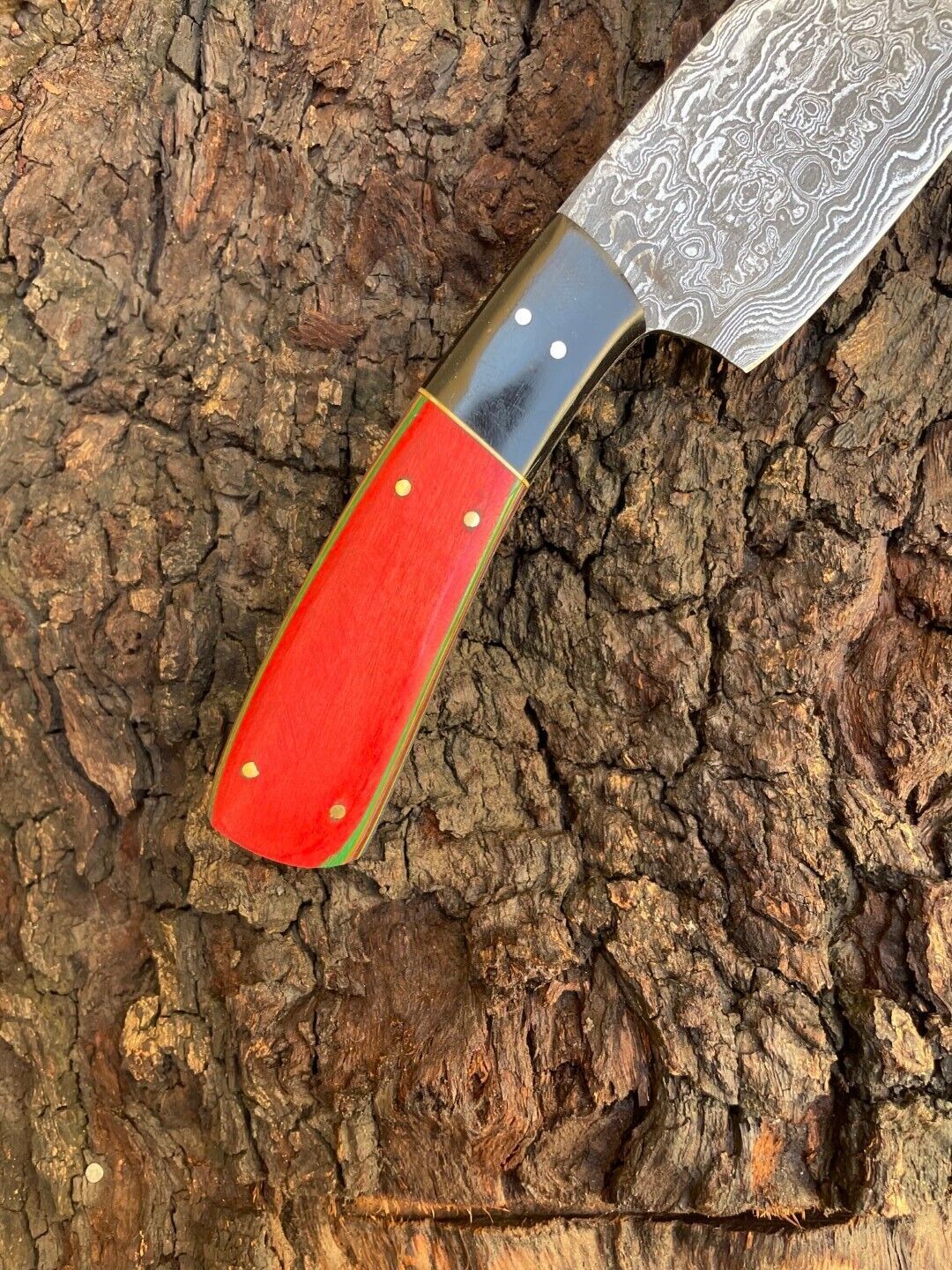 Hand Forged Damascus Steel Kitchen Cleaver Knife – Custom Cutting & Chopping Wood Handle