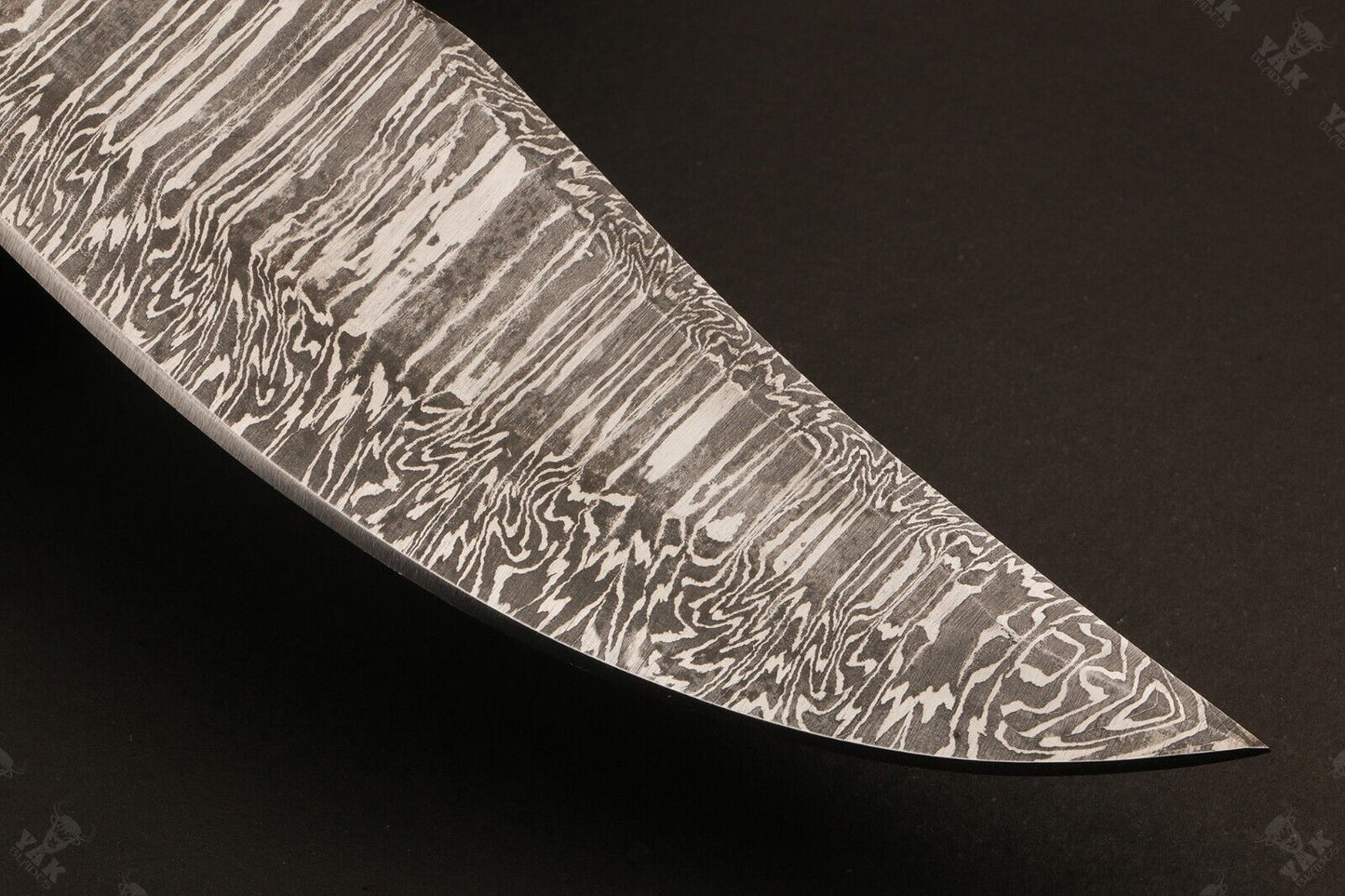 13 Inch Custom Damascus Steel Bowie Hunting Knife with Wood Handle by Heritage Forge