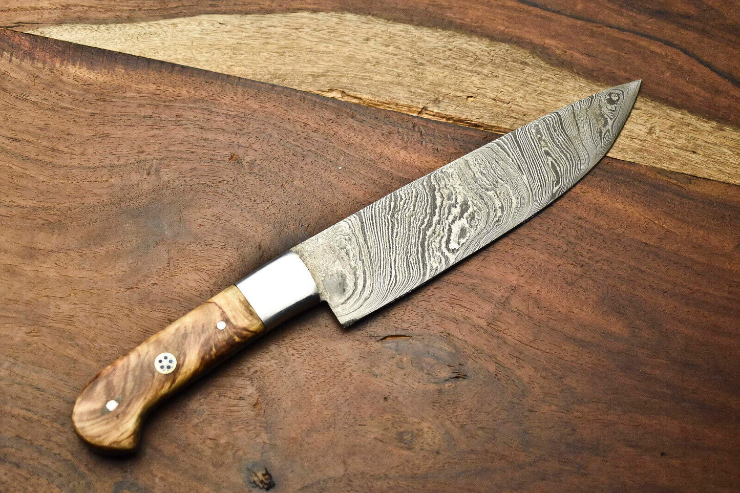 Premium Handmade Damascus Steel Chef Knife – Full Tang, Forged Sport Blade