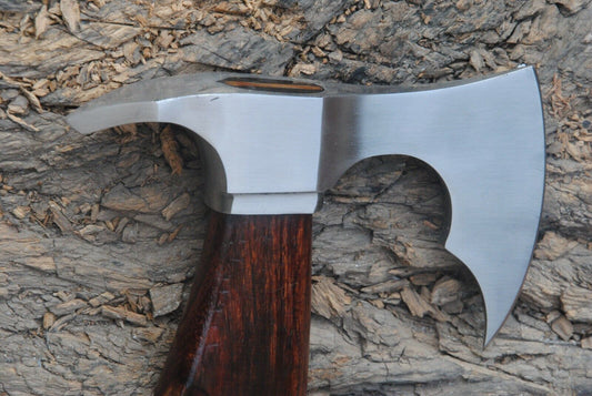 Hand Forged High Carbon Steel Viking Tomahawk Hatchet – Throwing Axe with Leather Sheath