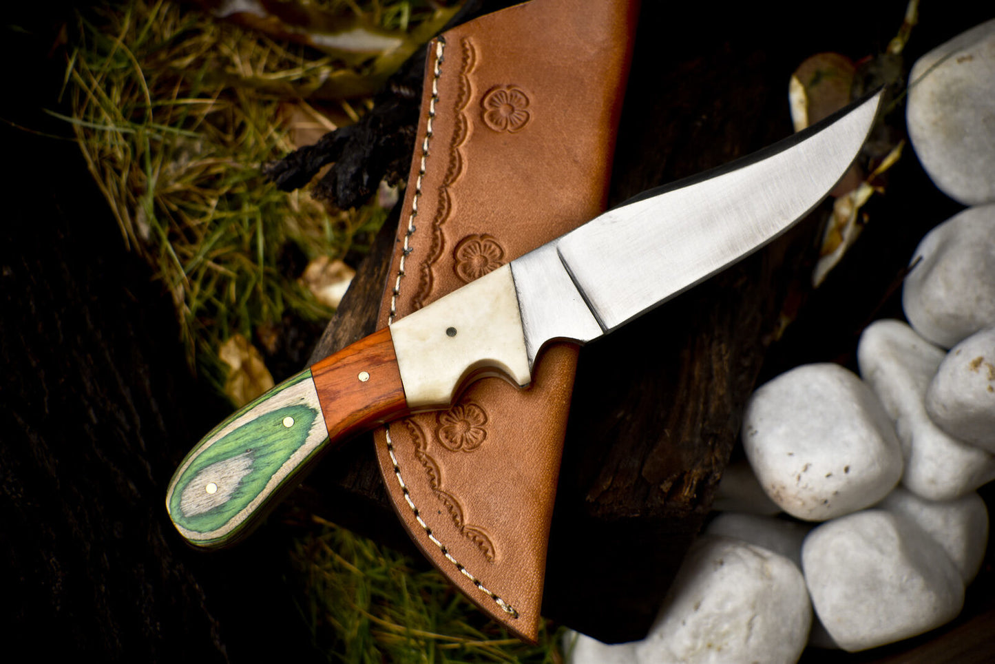 9.5" Custom Skinner Knife | 440C Steel Blade | Hardwood Handle | EDC & Bushcraft