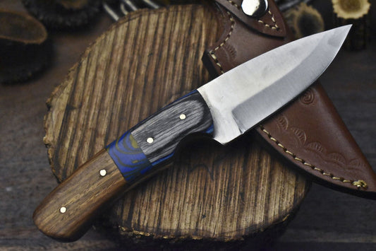 Hand Forged Skinner Knife – AUS-8 Steel Blade with Hard Wood Handle