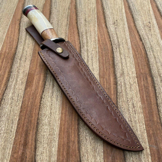 16" Everest Handmade Damascus Steel Bowie Hunting Knife w/Sheath